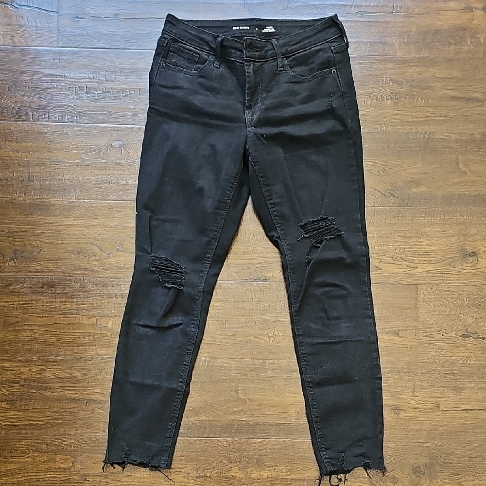 Black Distressed Women's Jeans